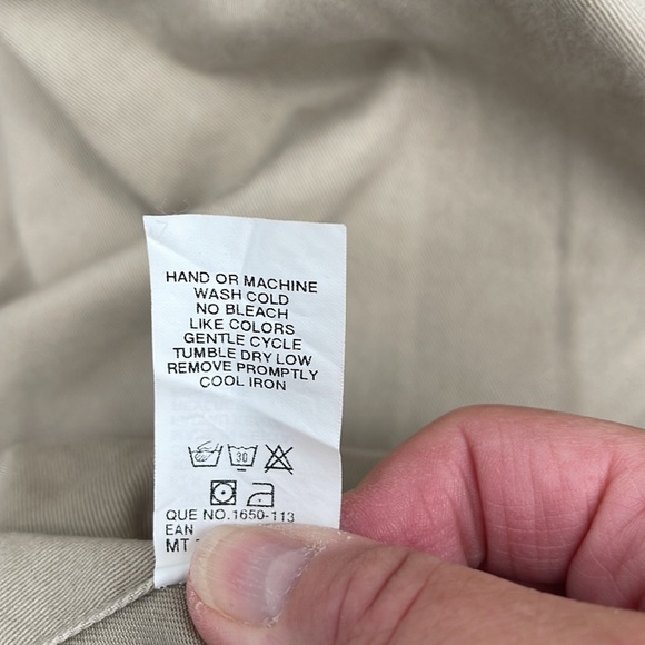 Vintage 90s Woolrich Mens XL Distressed Spell Out Double Pocket Button Shirt Tan - Picture 6 of 6